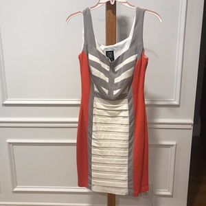 Jax White and Orange Body Con Dress